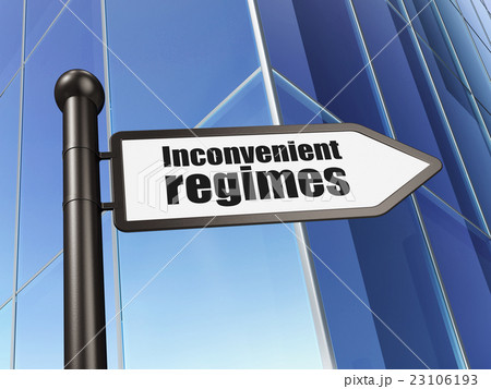 Politics concept: sign Inconvenient Regimes on Politics concept: sign Inconvenient Regimes on 23106193