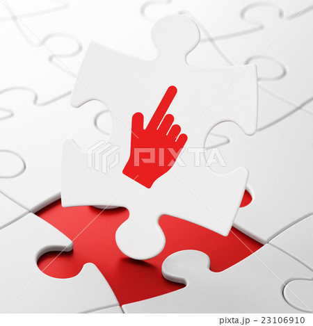 Social media concept: Mouse Cursor on puzzle 23106910