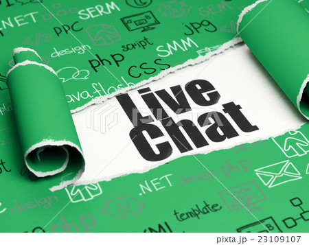 Web development concept: black text Live Chat 23109107