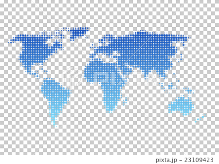 世界地図 ドット イラスト 青 グラデーション