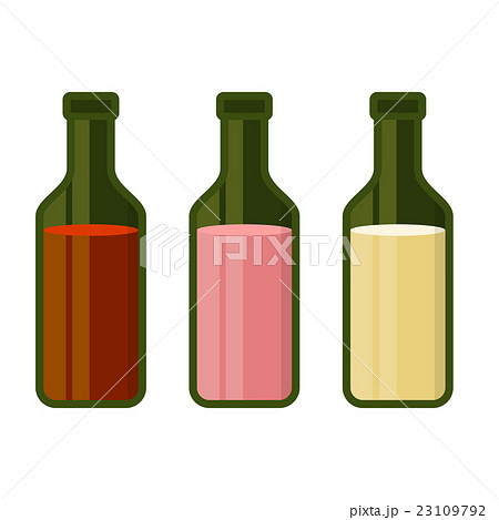 Colors Wine Bottles Set on White Background 23109792