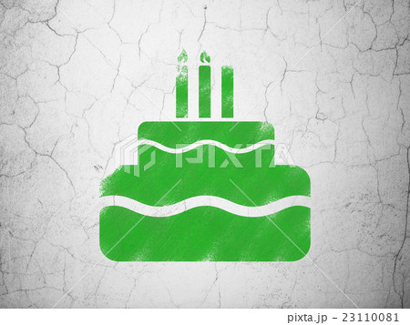 Holiday concept: Cake on wall background 23110081