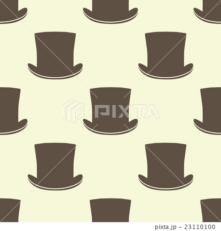 Vintage cylinder hat seamless pattern 23110100