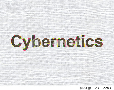 Science concept: Cybernetics on fabric texture 23112203