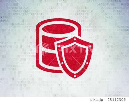Software concept: Database With Shield on Digital Software concept: Database With Shield on Digital 23112306