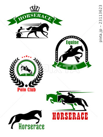 Horseracing, dressage and polo club heraldic icons 23113623