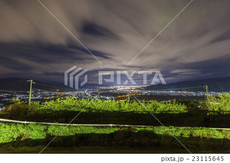 姨捨山 夜景 01の写真素材