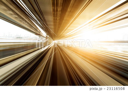 Speedy train passing though tunnel 23116508