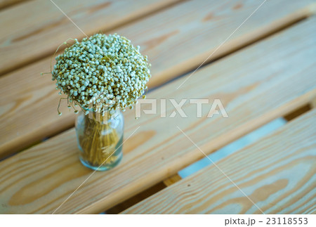 Bunch of beautiful grass flowers on table Bunch of beautiful grass flowers on table 23118553