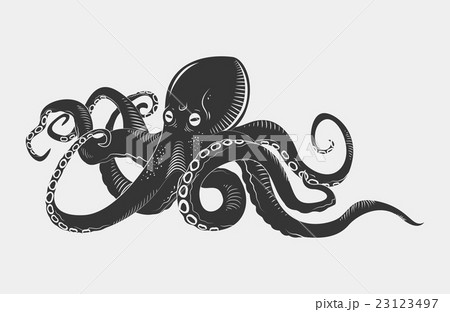 Black danger cartoon octopus characters with Black danger cartoon octopus characters with 23123497