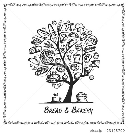 Bakery shop, tree concept for your design Bakery shop, tree concept for your design 23123700