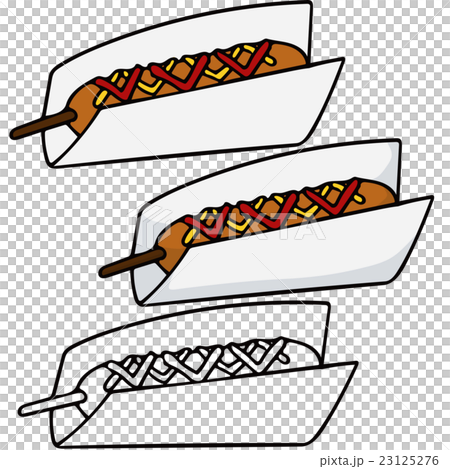 紙に包まれたホットドッグ 23125276