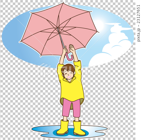 小女孩舉起傘,很高興雨已經停止了(雨衣+水坑+藍天) 小女孩舉起傘,很高興雨已經停止了(雨衣+水坑+藍天) 23127651