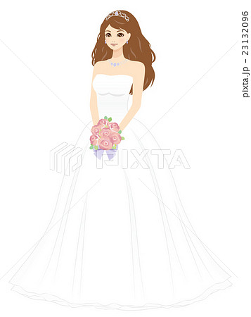 花嫁 ウェディングドレスのイラスト素材