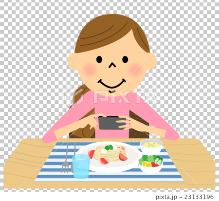 A woman taking a meal A woman taking a meal 23133196