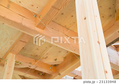 建築現場　建設現場　大工の仕事　基礎工事　住宅建設　鉄筋　工事　建設業　夢のマイホーム　 23133948