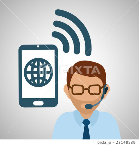 Illustration design of call center, editable  23148539