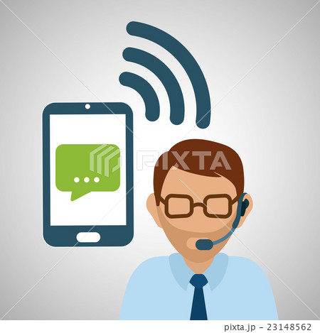Illustration design of call center, editable  23148562