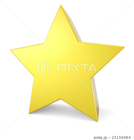 3D yellow star isolated on white background. 23150464