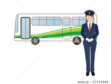 バスと女性運転士 23153808