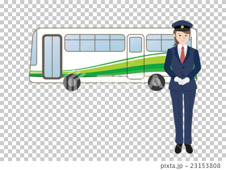 バスと女性運転士 23153808