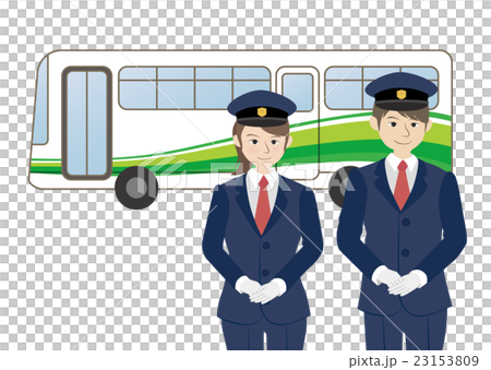 バスと男女運転士 23153809