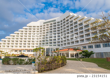 石垣島のリゾートホテルの外観の写真素材