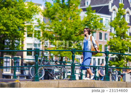 Young caucasian girl enjoy european vacation in Young caucasian girl enjoy european vacation in 23154600