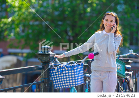 Young caucasian woman talking by cell phone on 23154623