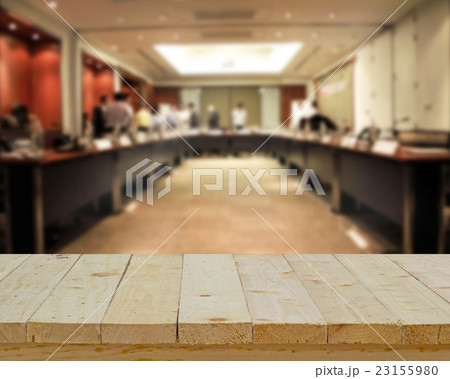 wood table top on blur background of meeting room wood table top on blur background of meeting room 23155980