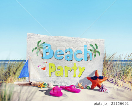 Beach Party Starfish Sunglasses Slipper Shell Sand Concept Beach Party Starfish Sunglasses Slipper Shell Sand Concept 23156691