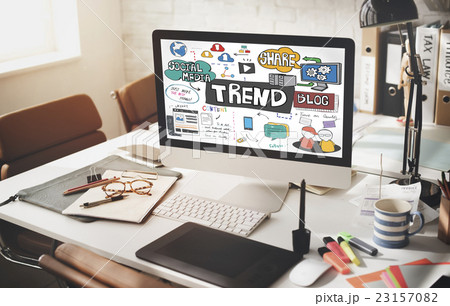 Trends Social Media Update Online Internet Concept 23157082