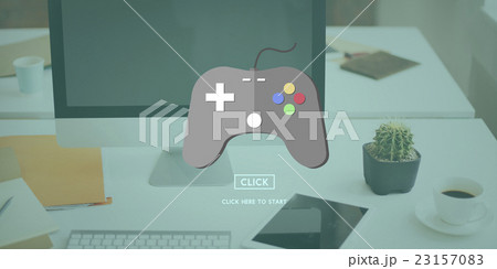 Gaming Play Controller Media Concept 23157083