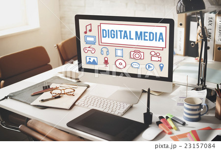 Digital Media Social Network Icons Concept 23157084