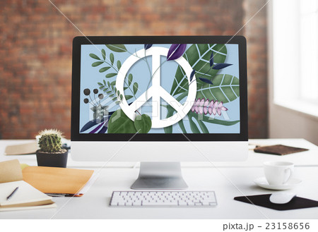 Peace Happy Hippie Love Retro Concept 23158656