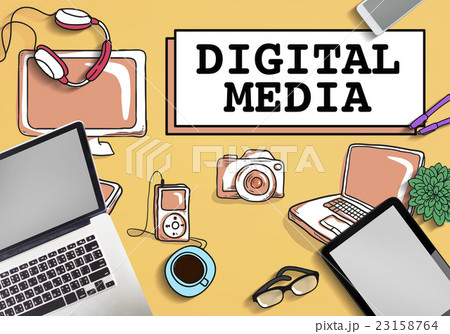 Digital Media Social Network Icons Concept 23158764