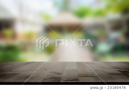 Selected focus empty brown wooden table 23160476