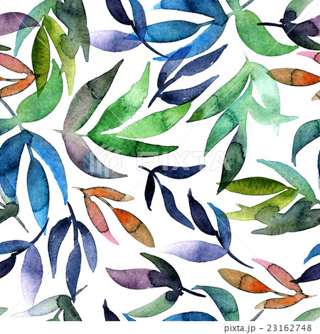 Watercolor leaves pattern 23162748