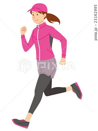 走る 女性のイラスト素材
