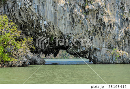 Sea cave of limestone island  23163415