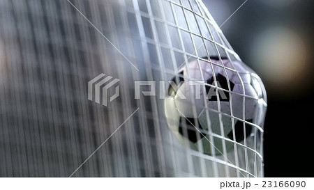 soccer ball in the net. 3d rendering. soccer ball in the net. 3d rendering. 23166090