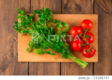 Fettuccine pasta with shrimp tomatoes and herbs. Fettuccine pasta with shrimp tomatoes and herbs. 23166747