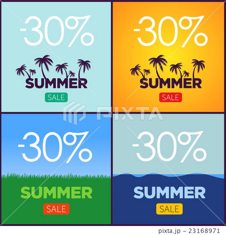 Set of summer sale promotion posters. Vector 23168971