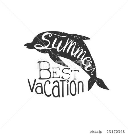 Summer Holydays Vintage Emblem With Dolphin 23170348