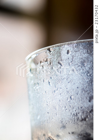 Close up of Water Droplet on the glass 23170432