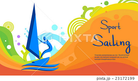 Sailing Athlete Sport Competition Colorful Banner 23172199