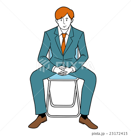 座る男性のイラスト素材