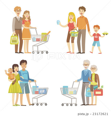 Families Grocery Shopping Together Families Grocery Shopping Together 23172621