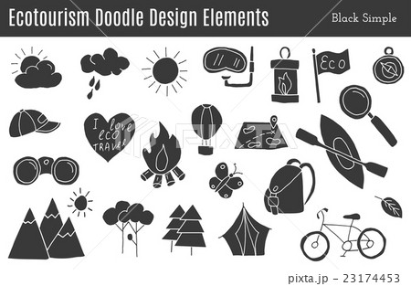 Vector ecotourism design elements isolated 23174453