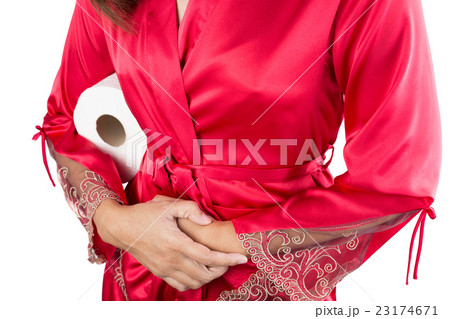 Woman having painful stomachache 23174671